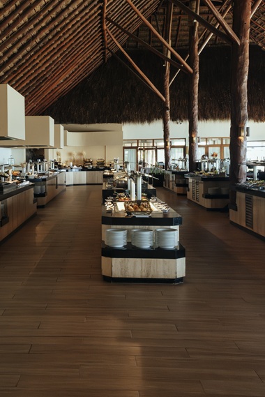 Main International Buffet at Akumal Bay Resort with fresh daily selections